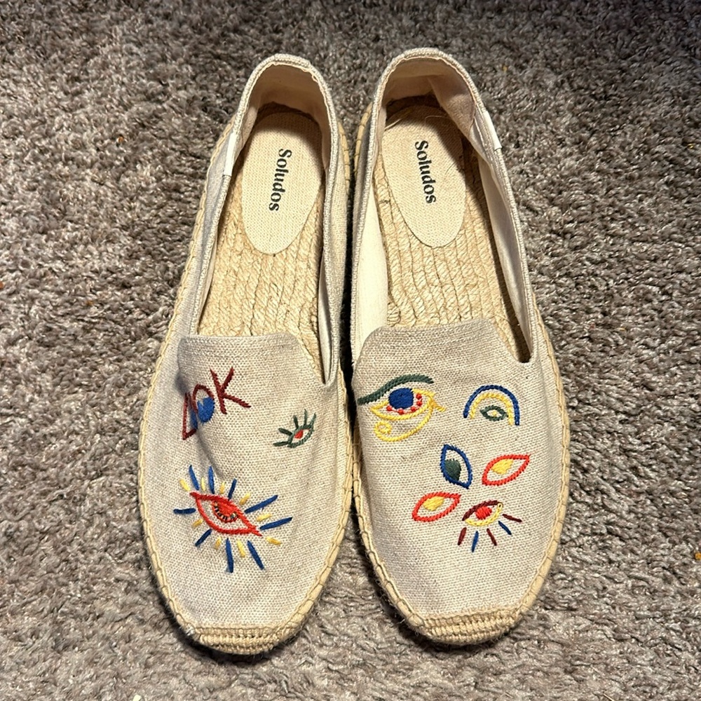 Soludos Women's Natural Embroidered Espadrilles